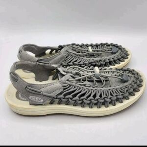 Keen Uneek Gray Sneaker Cord Bungee Cinch Slingback Shoe Womens Size 9